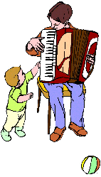 Accordian Player with Child